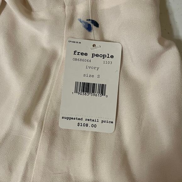 Free People Gemma Tunic Floral Mini Dress in Ivory/Multiple Size S - Picture 6 of 7